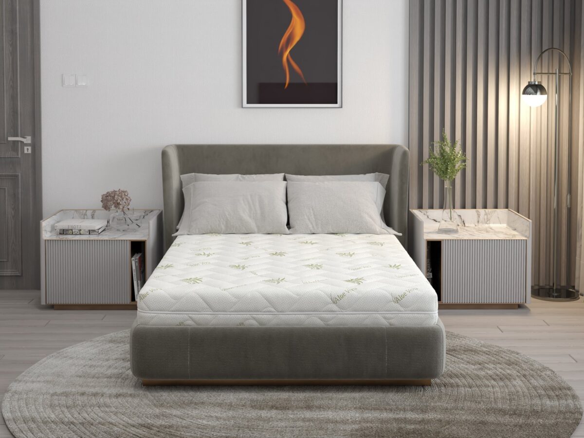 Матрак Comfort 4Family с Алое Вера 90x200 Somnart, дебелина 14 см, перящ се и сваляем калъф с цип, навит на руло, средна твърдост
